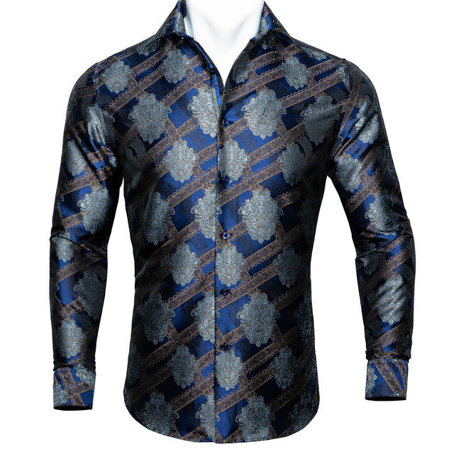 Barry Wang Silk Long Sleeve Shirts