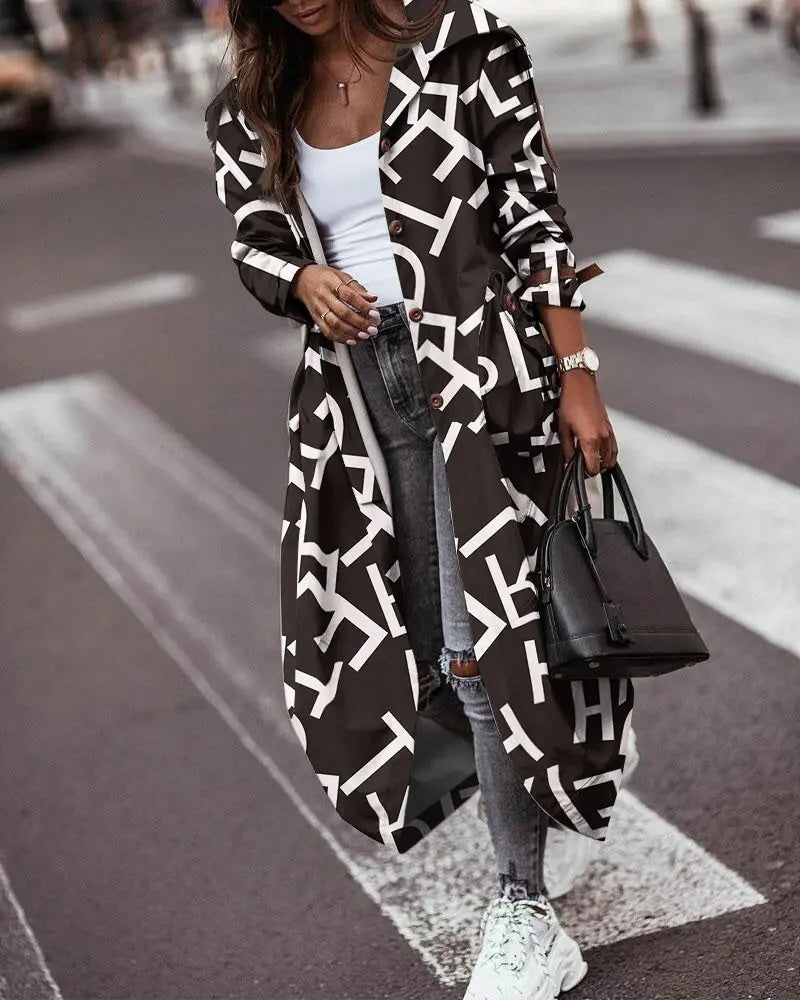 Lapel Mid-Length Trench Coats
