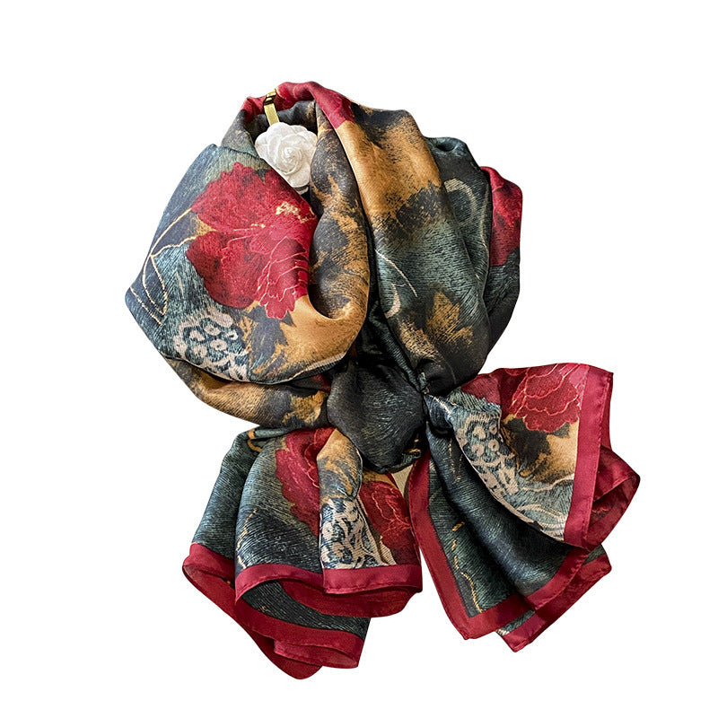 Flower Lightweight Silk Scarves