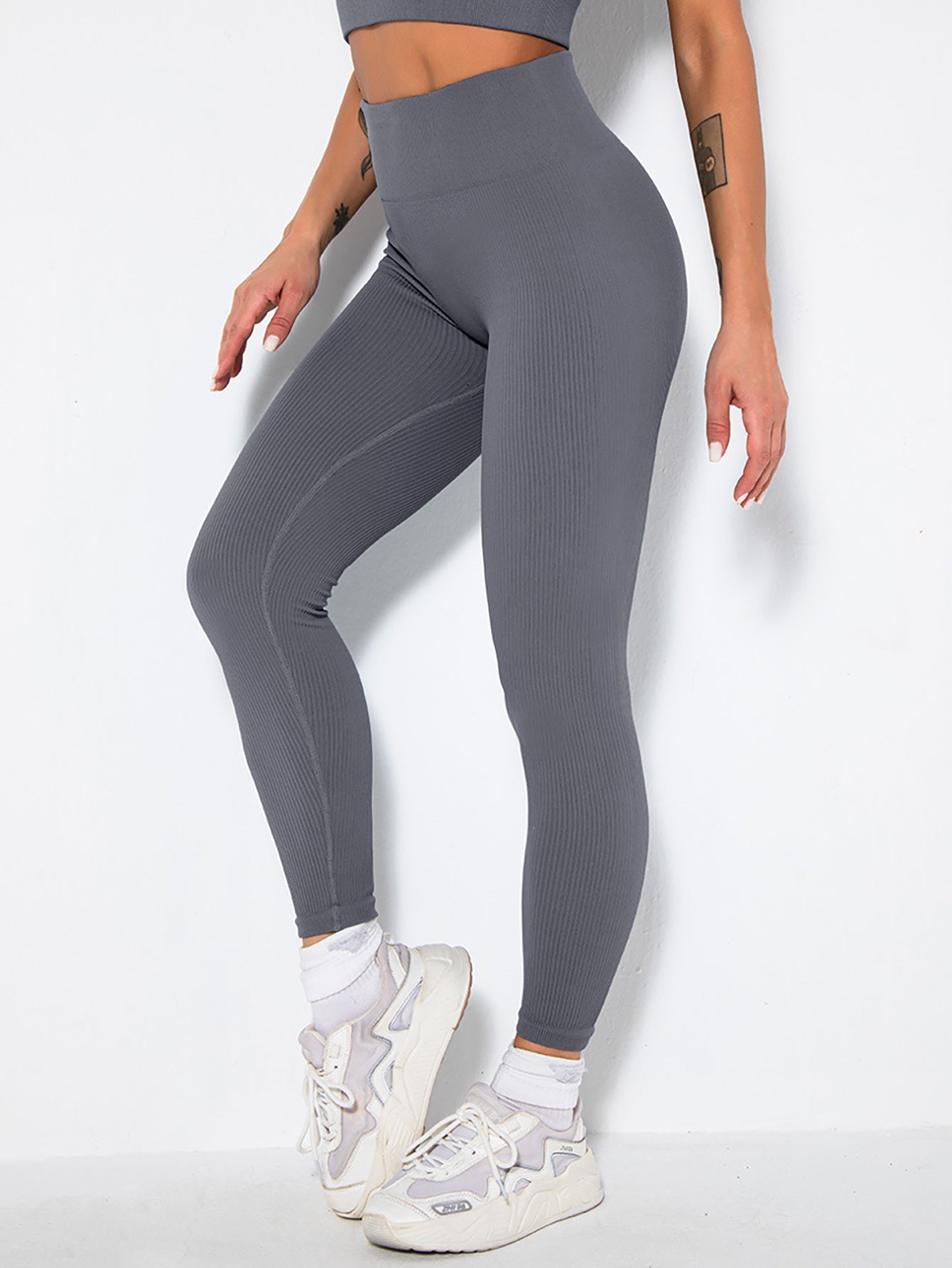 2 Pack Seamless Ribbed High Waisted Leggings/Yoga Pants
