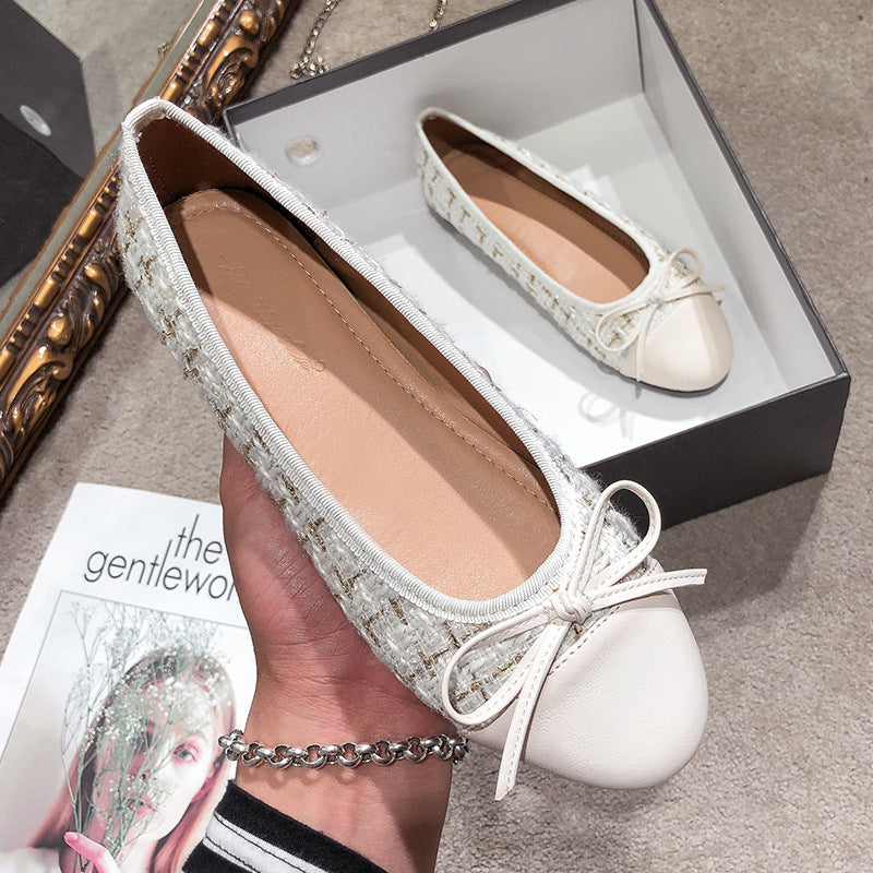 Round Toe Bow Ballet Flats
