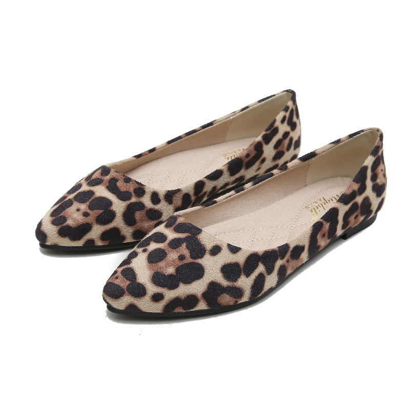 Leopard-Print Pointed Ballet Flats