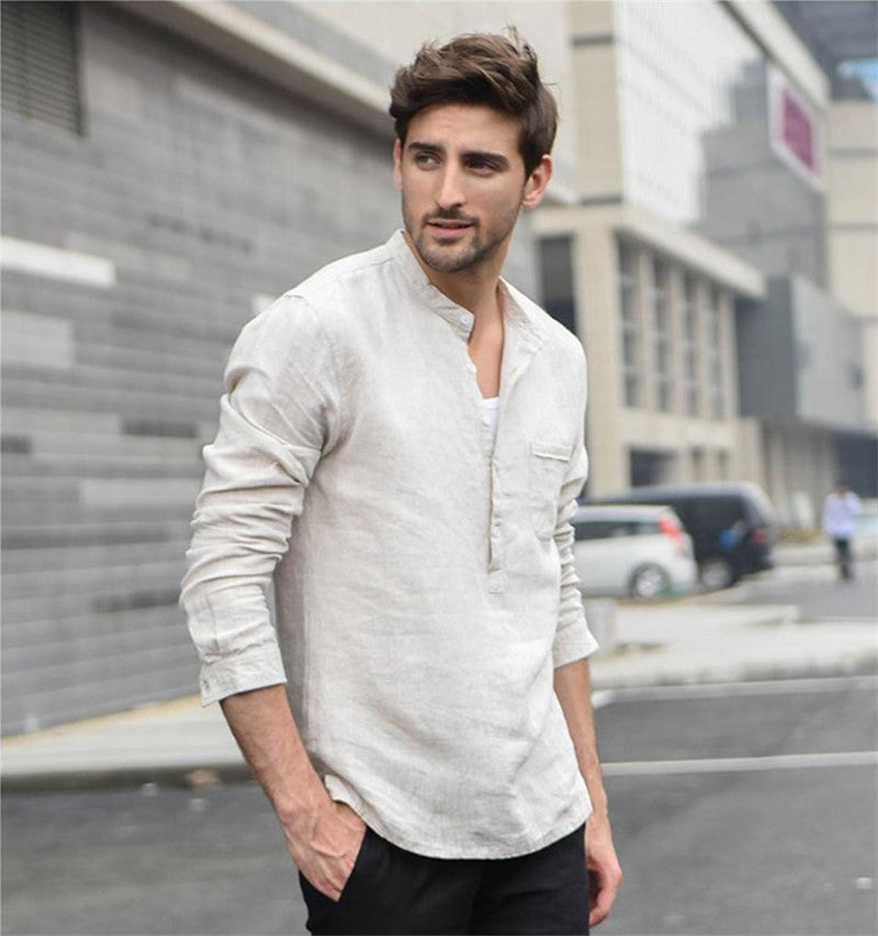 Half Button Long Sleeve Shirts