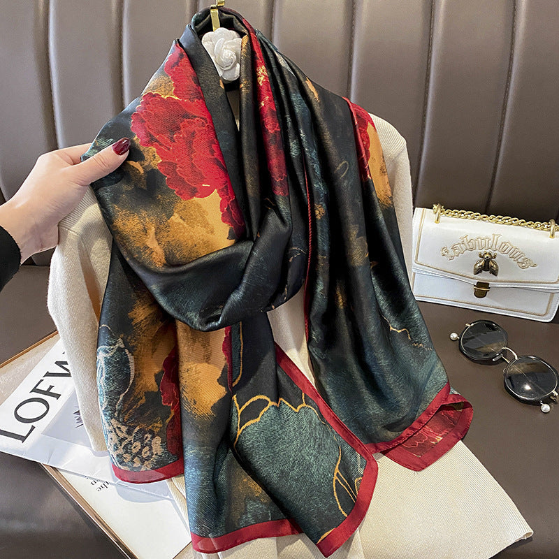 Flower Lightweight Silk Scarves