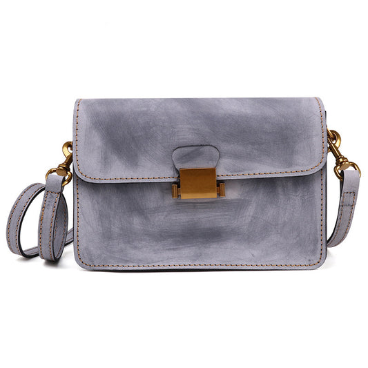 Foggy Wax Leather Crossbody Flap Bags