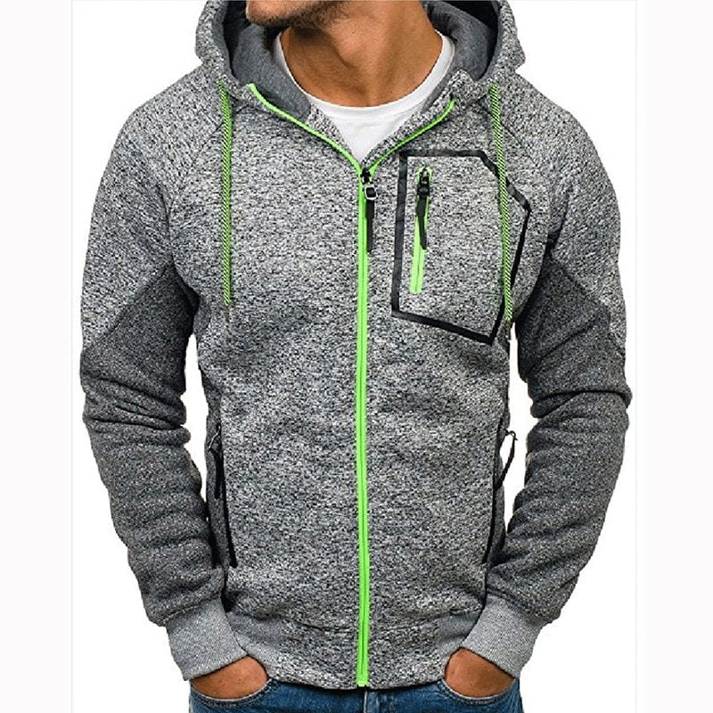 Paneling Long Sleeve Hoodie Jacket