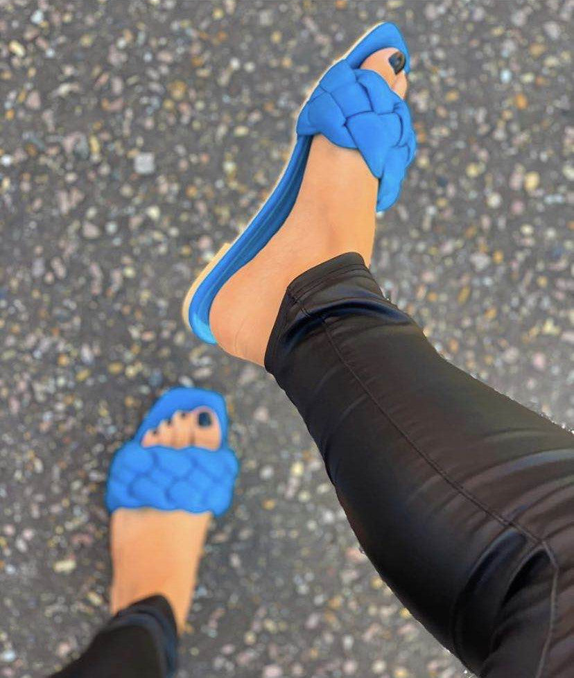 Sponge Woven Slipper Slide Sandals