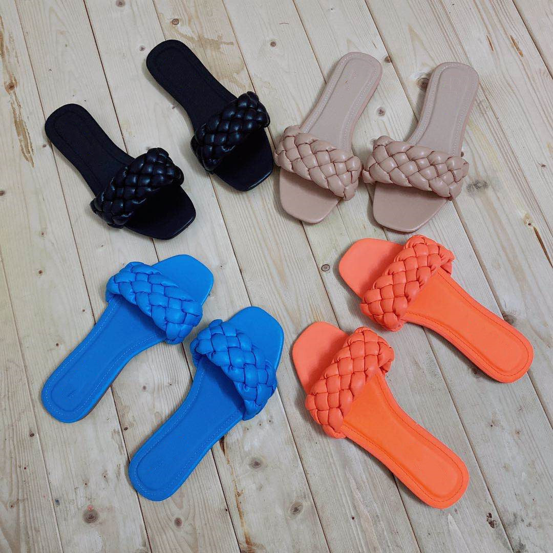 Sponge Woven Slipper Slide Sandals