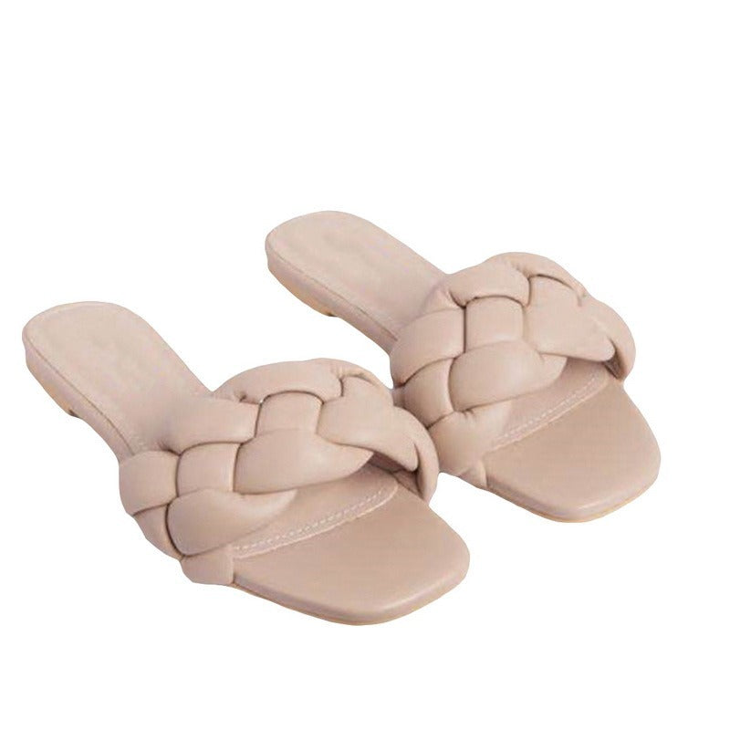 Sponge Woven Slipper Slide Sandals