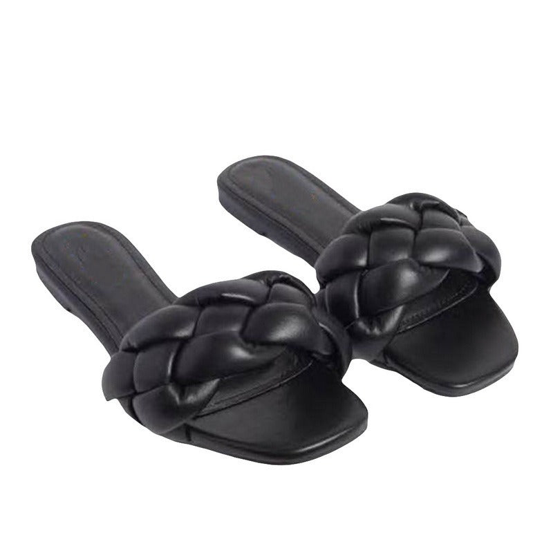 Sponge Woven Slipper Slide Sandals