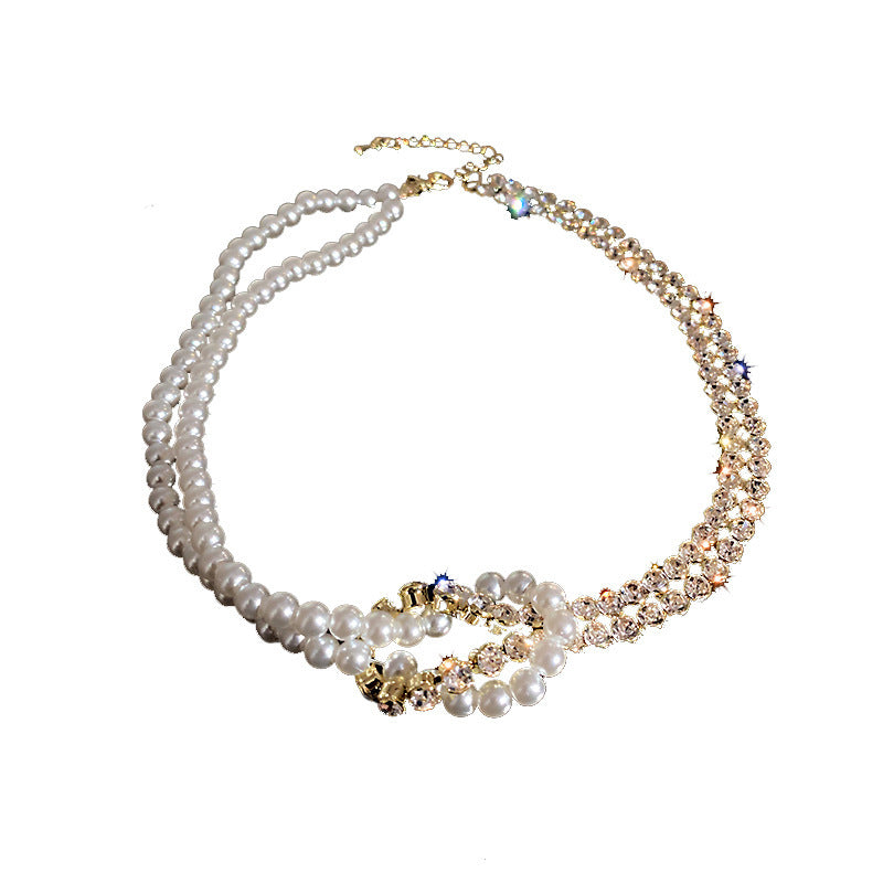 Pearl Crystal Rhinestone Choker Necklaces