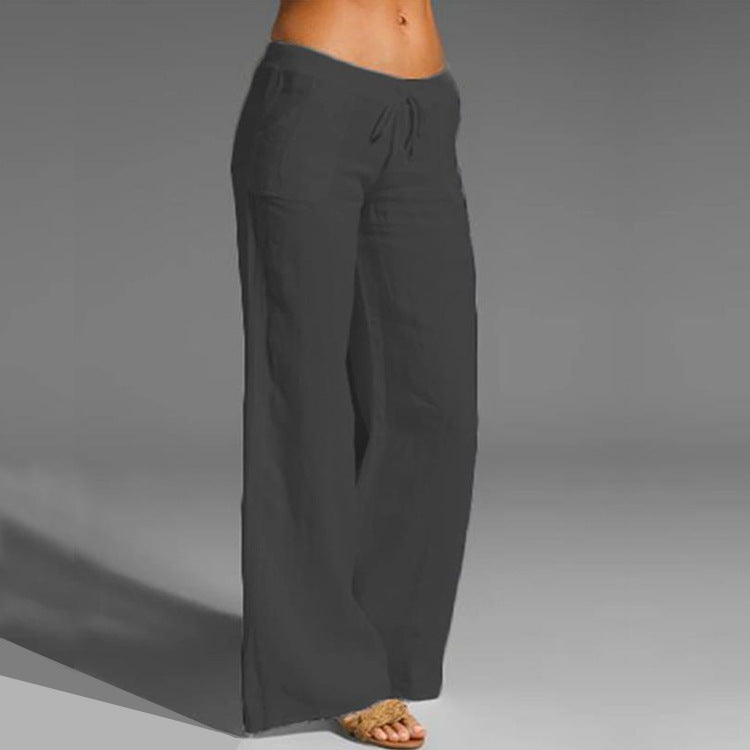 Cross-Border Loose Stretch Waist Flared Pants