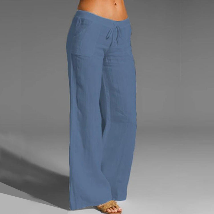 Cross-Border Loose Stretch Waist Flared Pants
