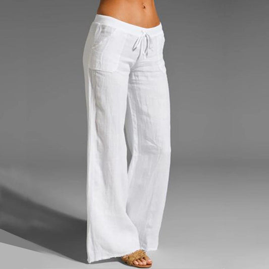Cross-Border Loose Stretch Waist Flared Pants