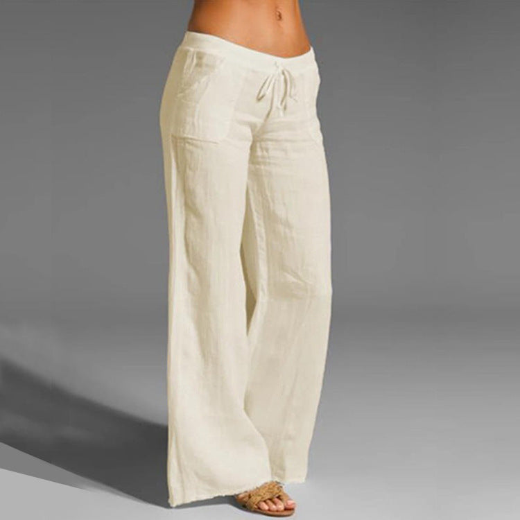 Cross-Border Loose Stretch Waist Flared Pants