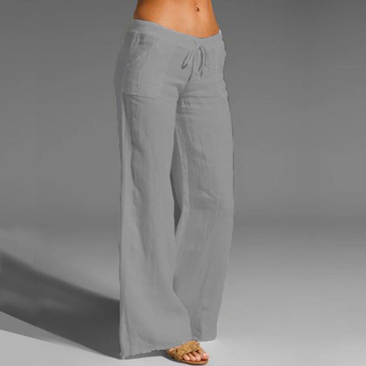 Cross-Border Loose Stretch Waist Flared Pants