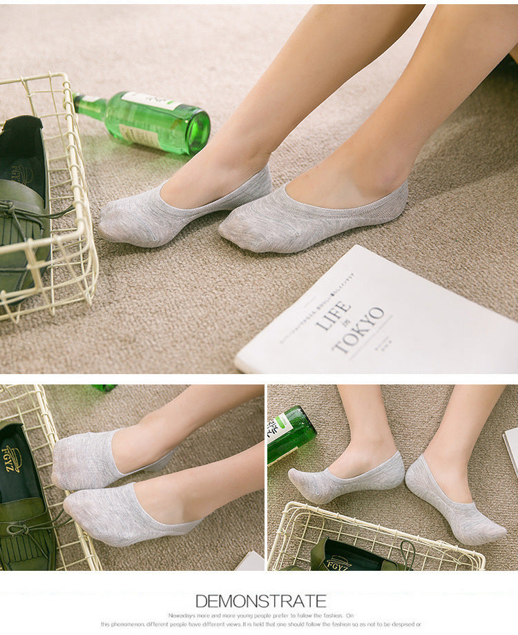 Women's Solid Color Low Cut Boat Socks