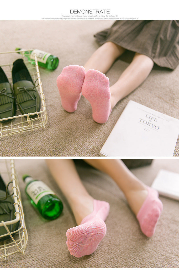 Women's Solid Color Low Cut Boat Socks