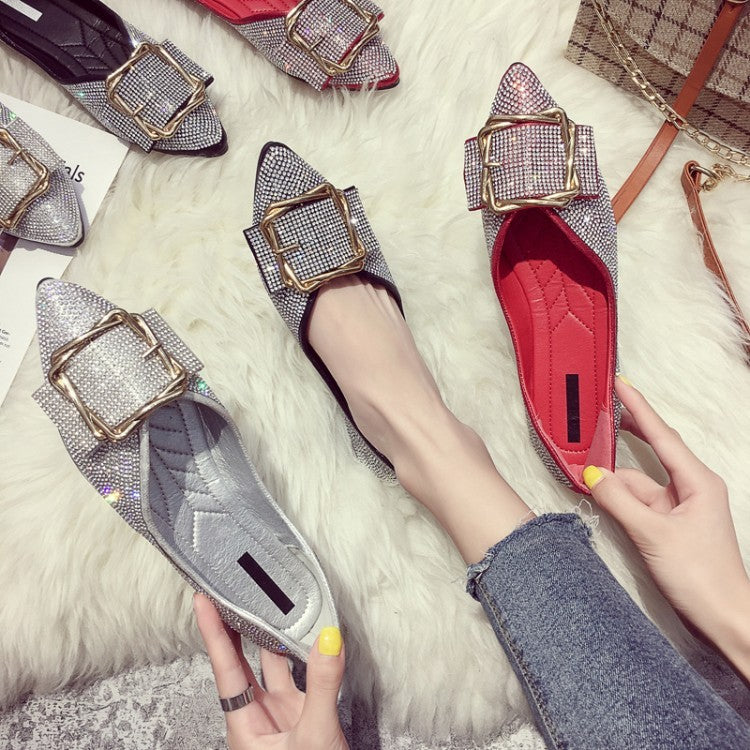 Crystal Pointed Ballet Flats