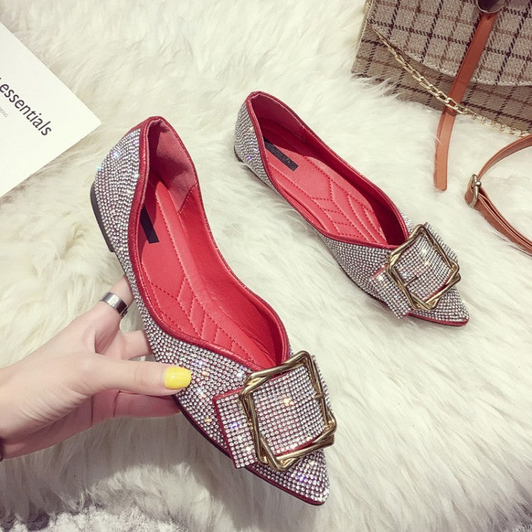Crystal Pointed Ballet Flats