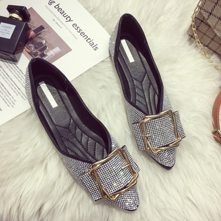 Crystal Pointed Ballet Flats