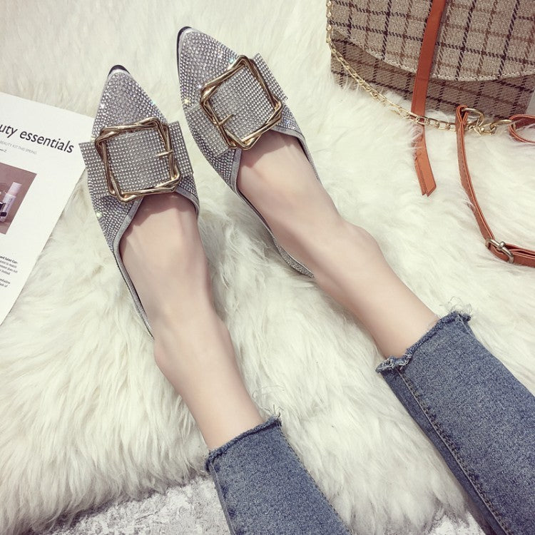 Crystal Pointed Ballet Flats