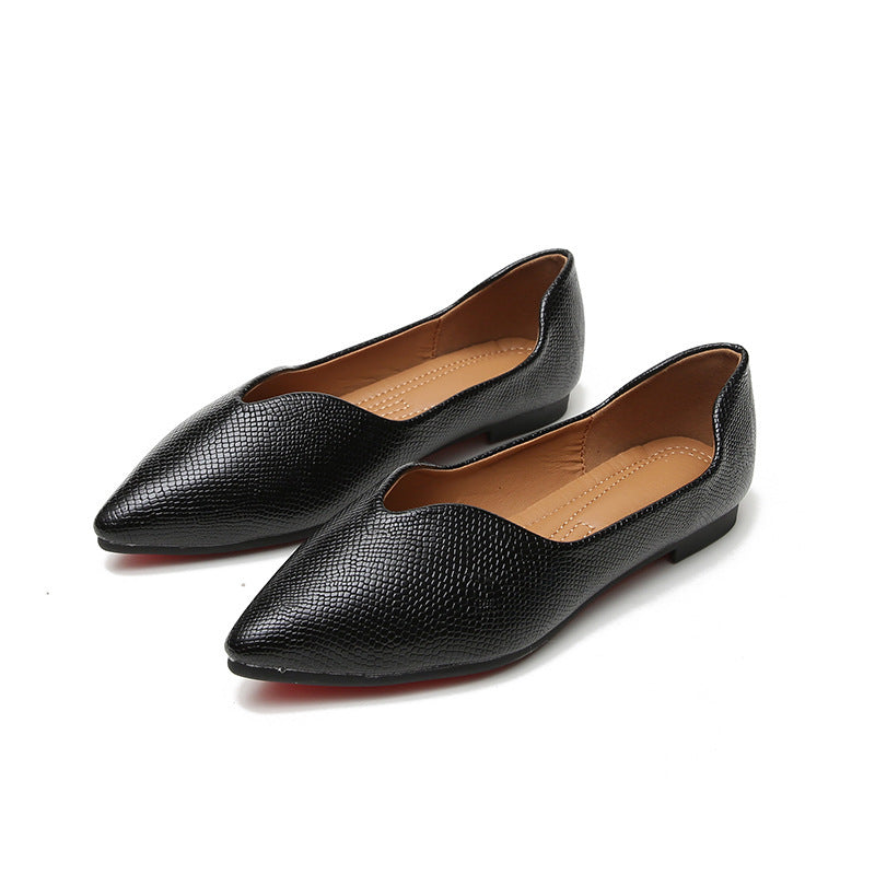 Serpentine Pointed Print Ballet Flats