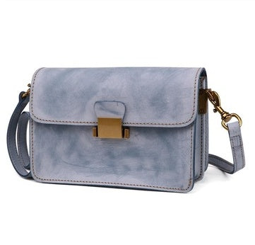 Foggy Wax Leather Crossbody Flap Bags