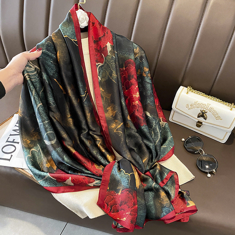 Flower Lightweight Silk Scarves