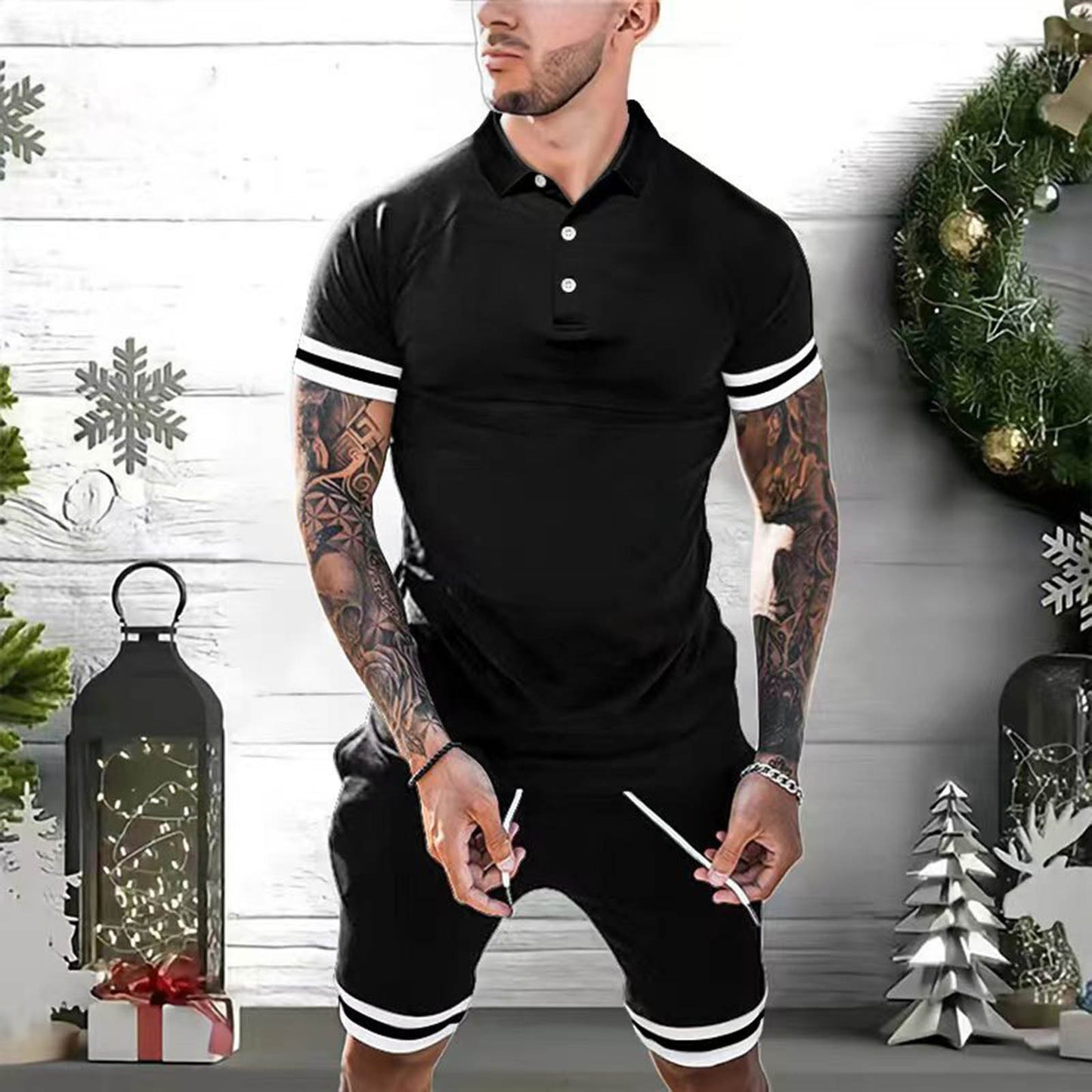 Polo Shirt & Shorts Set Summer Tracksuit