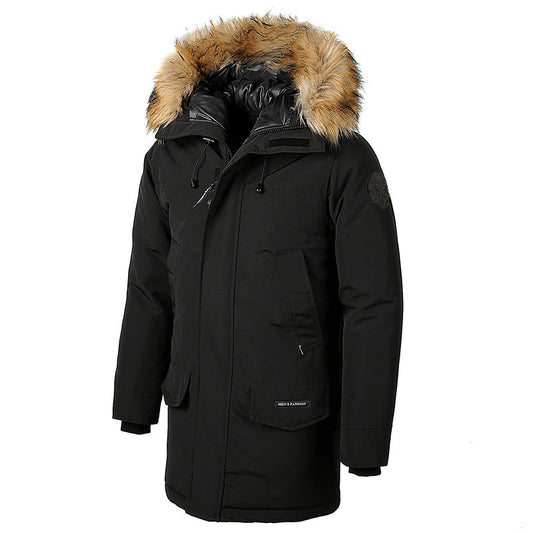 Large Padded Fur Collar Hooded Coat