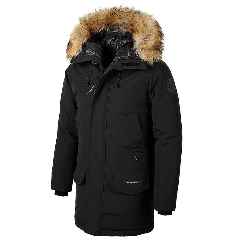 Large Padded Fur Collar Hooded Coat
