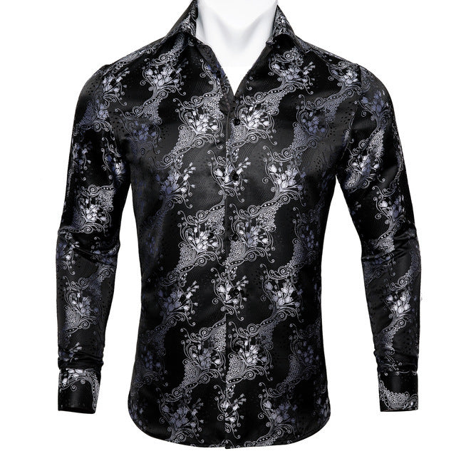 Barry Wang Silk Long Sleeve Shirts