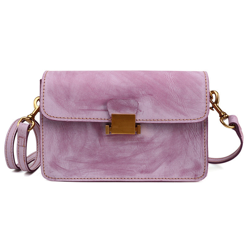 Foggy Wax Leather Crossbody Flap Bags
