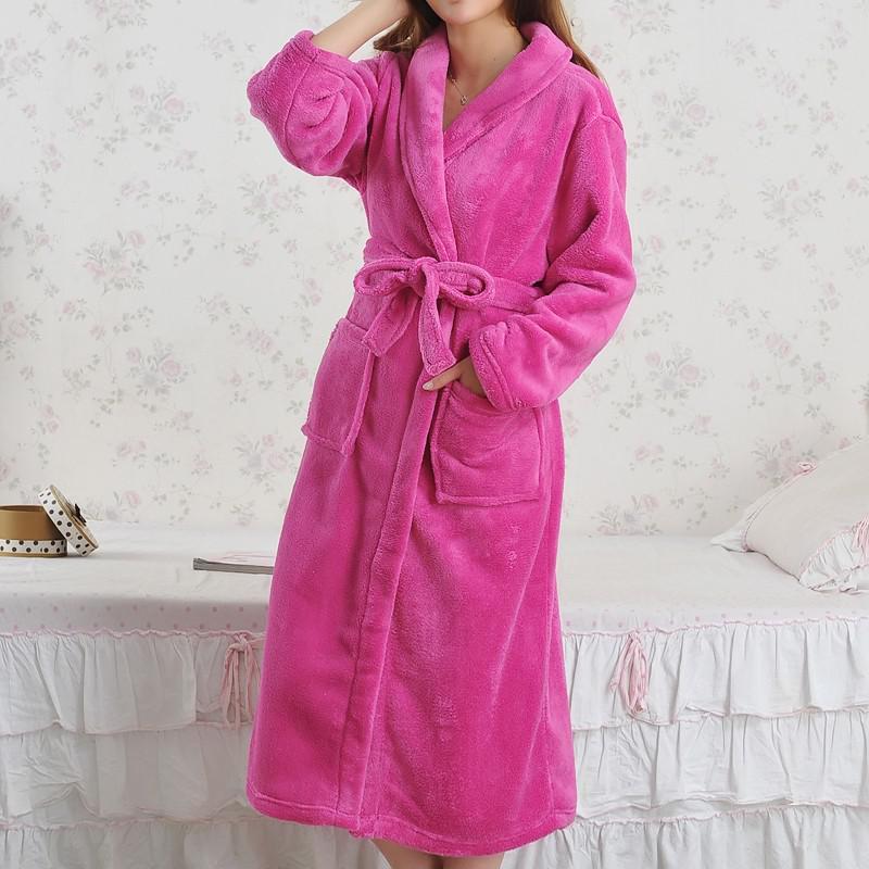 Coral Fleece Thickened Flannel Long-Sleeved Bathrobes/Pyjamas