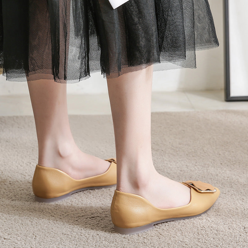 Hollow Pointed Ballet Flats
