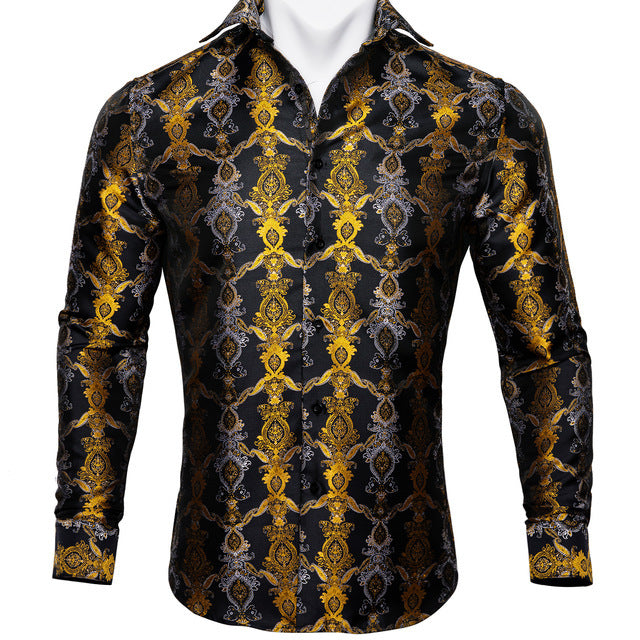 Barry Wang Silk Long Sleeve Shirts