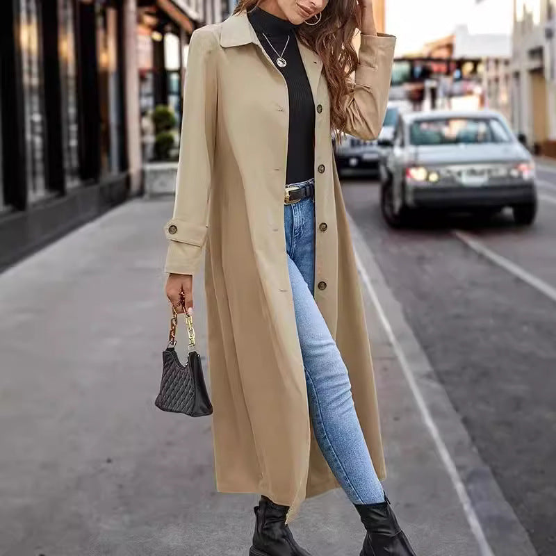Gentle Button Long Trench Coats