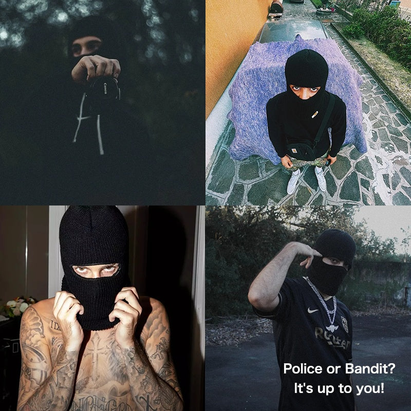 Vintage Knitted Beanie (Turns into Balaclava)