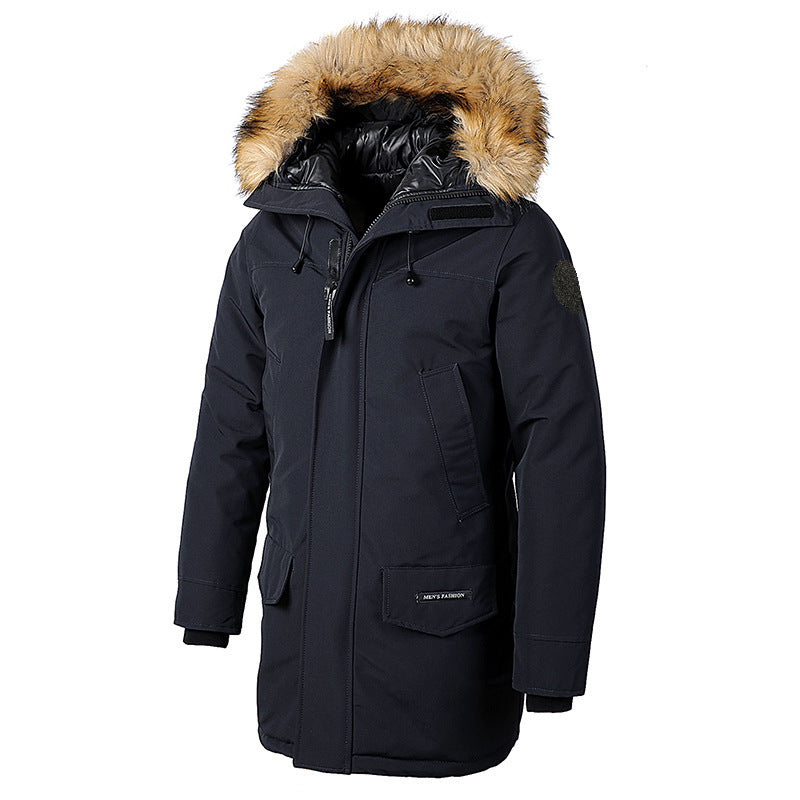 Large Padded Fur Collar Hooded Coat
