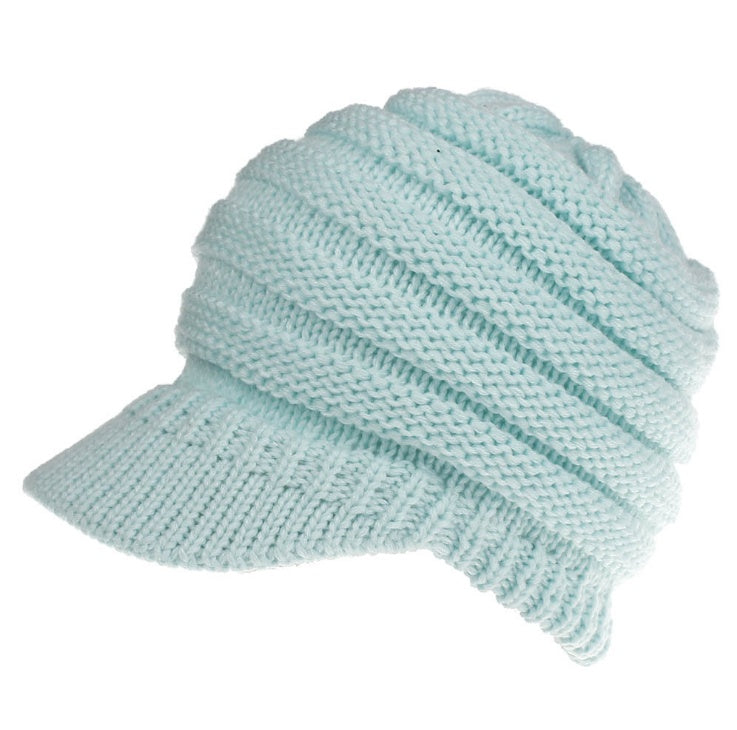 Ponytail Soft Knitting Beanie Cap Hats
