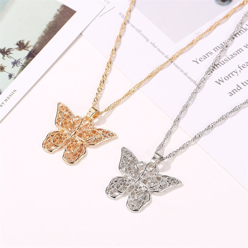 Butterfly Statement Pendant Necklaces