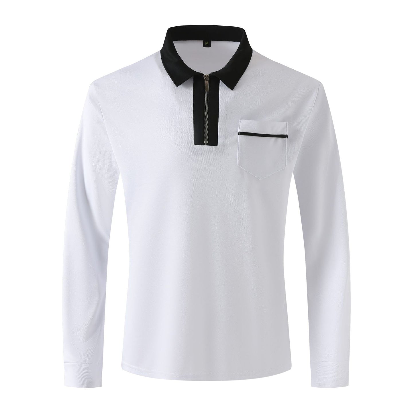 Henley Polo Zipper Long Sleeve Shirts