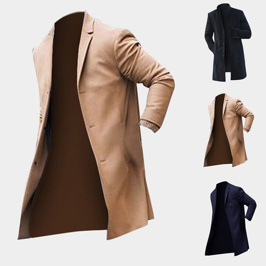 Hombre Solid Slim Fit Trench Coats