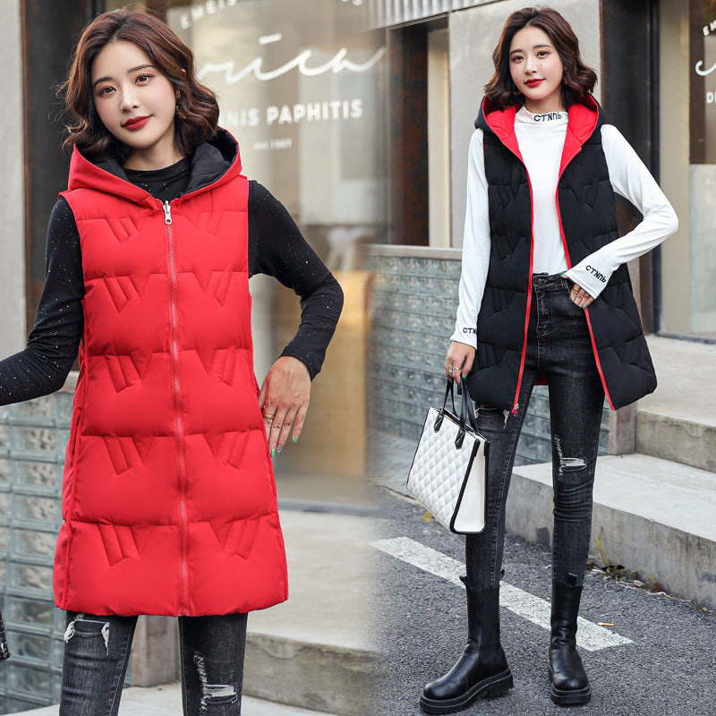 Women's Double-Sided Hooded Bodywarmer Jackets