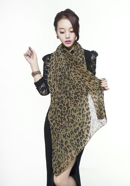 Chiffon Leopard Scarves