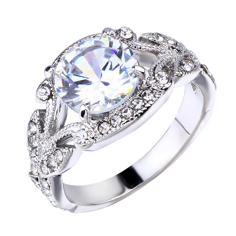 Tree Leaf Diamond Rings