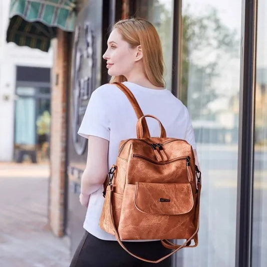 Waterproof PU Leather Backpacks