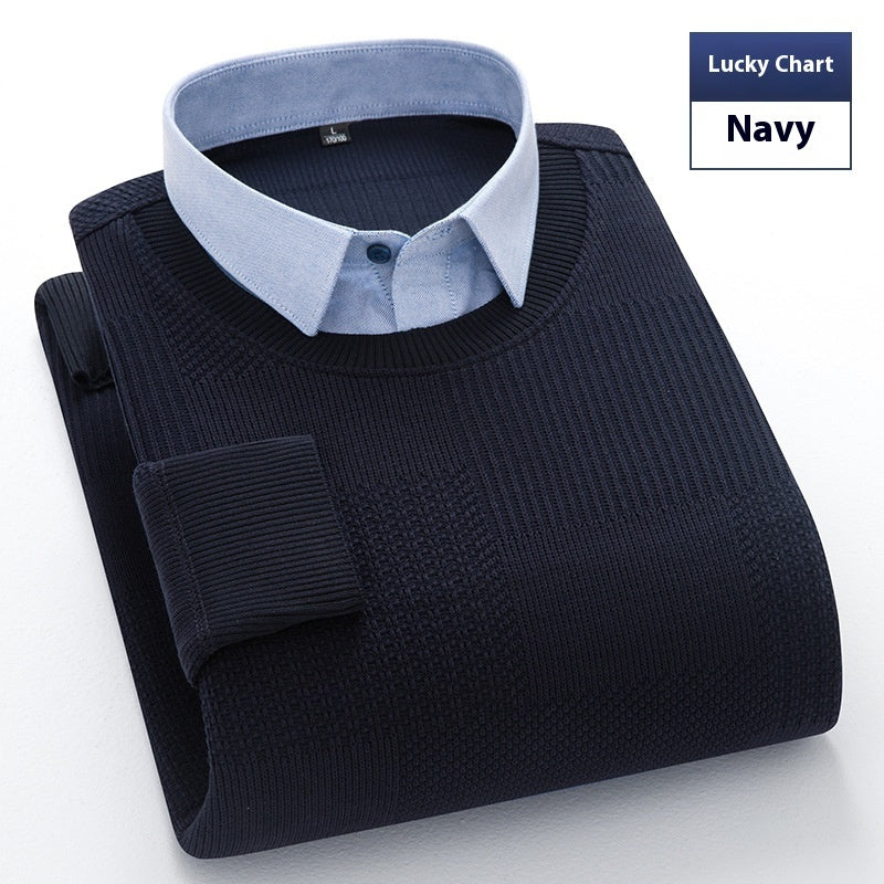 Jacquard Two Piece Set Long Sleeve Shirts