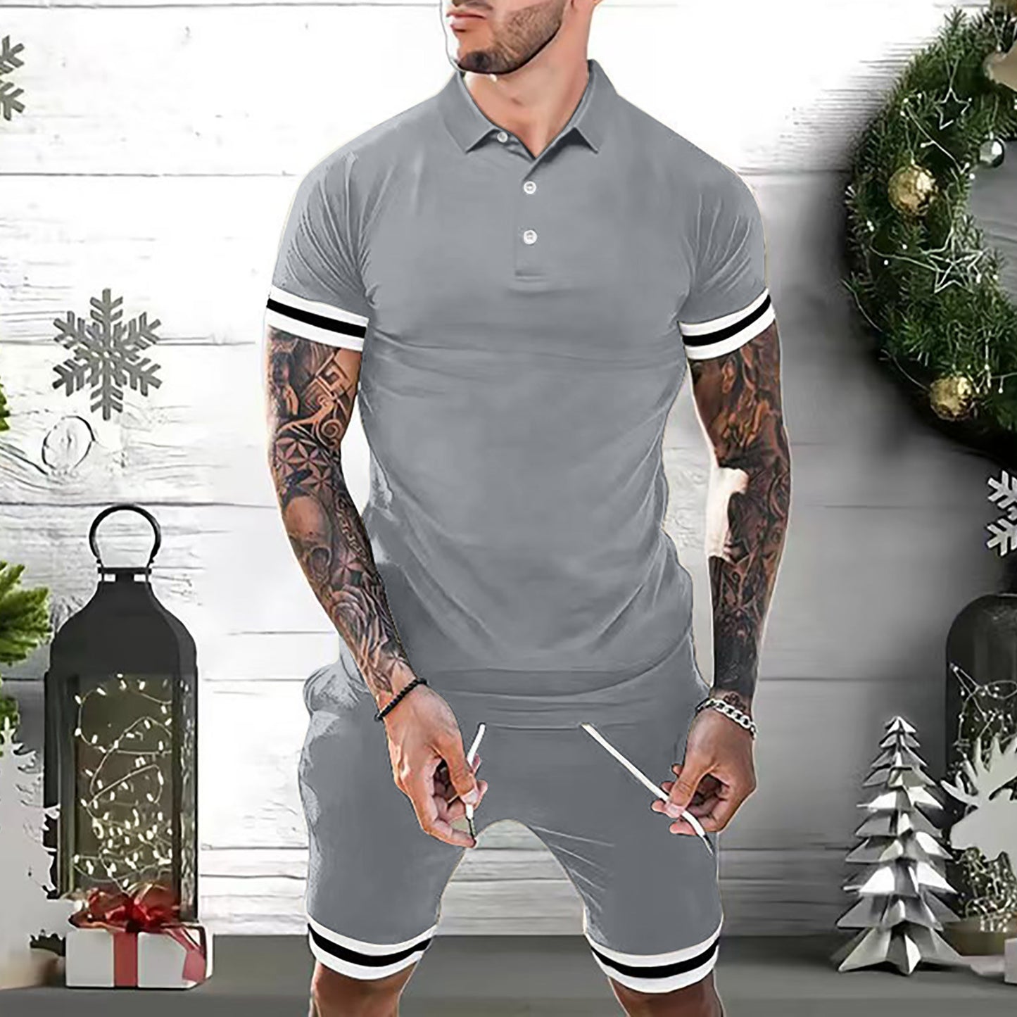 Polo Shirt & Shorts Set Summer Tracksuit